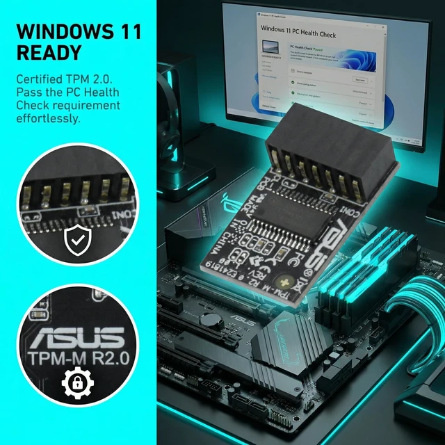 Alt view image 9 of 12 - TPM 2.0 Module for ASUS Motherboards (14-1 Pin LPC), Original Infineon Chipset, Optimized for ASUS DDR4 Platforms, Supports Windows 11 & BitLocker, Replaces TPM-M R2.0