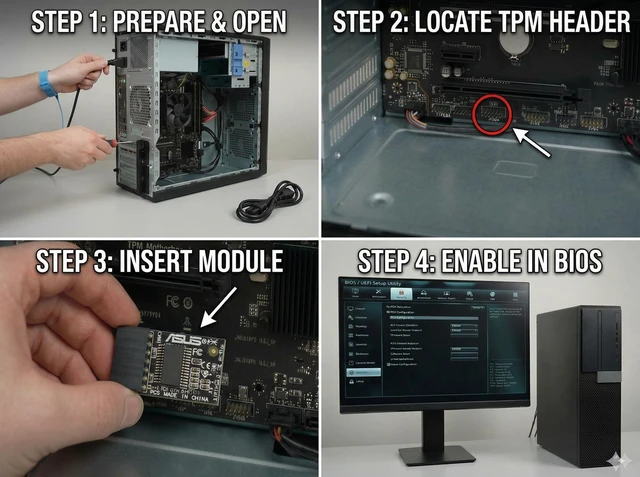 Alt view image 12 of 12 - TPM 2.0 Module for ASUS Motherboards (14-1 Pin LPC), Original Infineon Chipset, Optimized for ASUS DDR4 Platforms, Supports Windows 11 & BitLocker, Replaces TPM-M R2.0