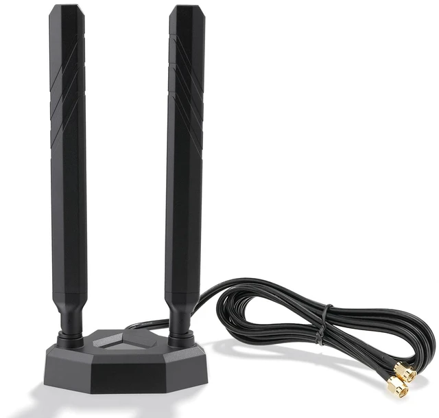 Alt view image 8 of 14 - WiFi 7 WiFi 6E Antenna Tri-Band 2.4GHz 5GHz 6GHz RP-SMA Antenna with Magnetic Base for Gaming PC Desktop Computer Motherboard PCIe Card, Wireless Router Modem