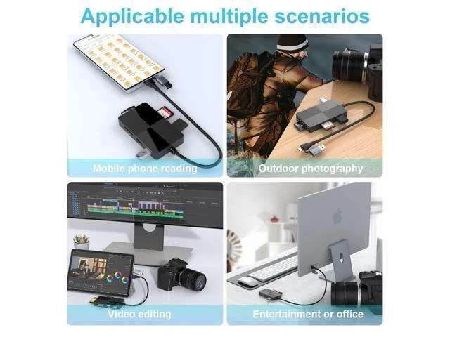 Alt view image 10 of 10 - Memory Stick Pro Duo Adapter, USB C + USB 3.0 Multi Card Reader for MS/SD/TF/XD/CF/, 8 in 1 Memory Card Reader (USB A + USB C)