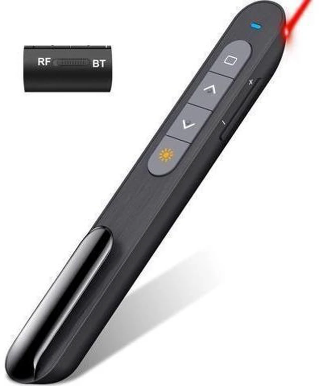 Alt view image 8 of 14 - Presentation Clicker Rechargeable Compatible with Bluetooth and RF 2.4GHz Red Light Wireless Presenter Remote Control for Powerpoint Presentations Pointer Slide Clicker for Mac Computer