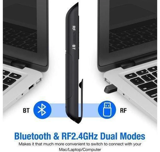 Alt view image 9 of 14 - Presentation Clicker Rechargeable Compatible with Bluetooth and RF 2.4GHz Red Light Wireless Presenter Remote Control for Powerpoint Presentations Pointer Slide Clicker for Mac Computer