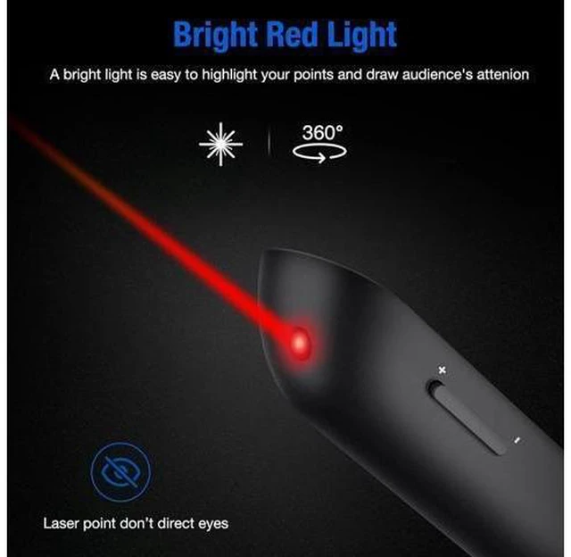 Alt view image 10 of 14 - Presentation Clicker Rechargeable Compatible with Bluetooth and RF 2.4GHz Red Light Wireless Presenter Remote Control for Powerpoint Presentations Pointer Slide Clicker for Mac Computer
