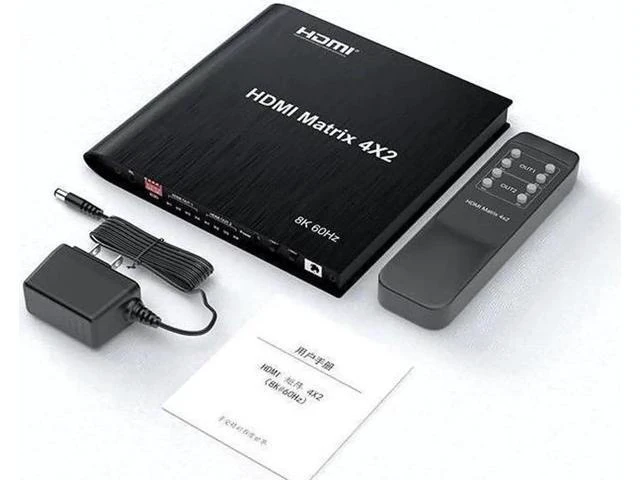 Alt view image 12 of 14 - Matrix 4 in 2 Out 8K @60Hz,8K 4x2 HDMI 2.1 True Matrix Switcher Conmutador Switch 4K @120Hz HDR HDCP 2.3 HDMI Splitter 4 In 2 Out HDMI Switcher Box for PS4 TV Box PC To HDTV