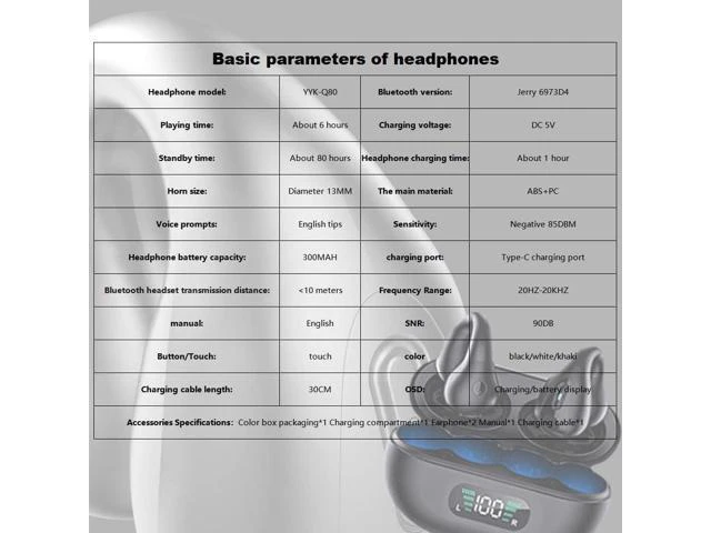 Alt view image 10 of 14 - HCPBRS 2023 New Wireless Ear Clip Bone Conduction Headphones, Open Ear Headphones Mini Bone Conduction Headphones, Bluetooth 5.3 Sports Waterproof Headphones Wireless Earbuds with Earhooks (X- Khaki)