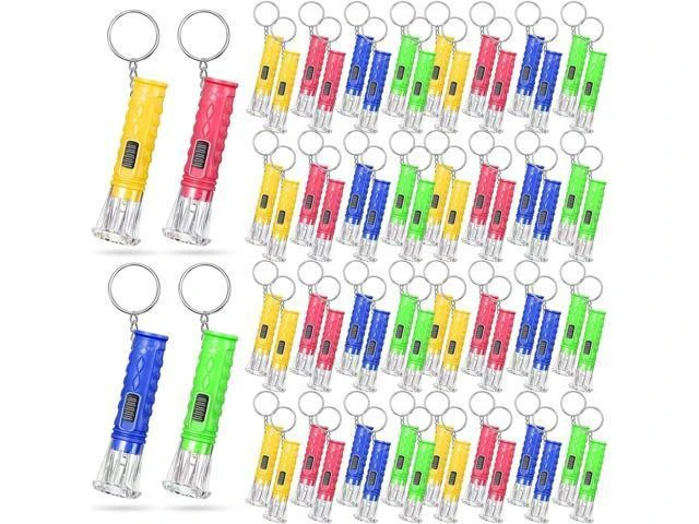 Alt view image 7 of 12 - Jexine 100 Pcs Mini Flashlight Keychain Bulk for Kids Assorted Colors Torch Keyring Flashlights LED Keychain Flashlights Small Keychain Light Hiking Camping Christmas Party Favors (Classic)