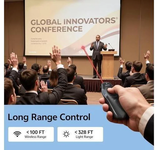 Alt view image 9 of 14 - Presentation Clicker with Case Storage: PowerPoint Wireless Presenter Remote USB Type C Rechargeable Red Laser Pointer Clickers for Computer Project Mac PPT Slideshow Google Slide Advancer