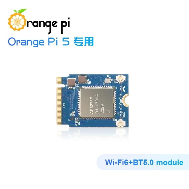 Alt view image 9 of 14 - Orange Pi 5 PCIe Wi-Fi6, BT5.0 Module, Support BLE, Wi-Fi, 2T2R 802.11 ax/ac/a/b/g/n Only Compatible with Orange Pi 5 Singble Board Computers