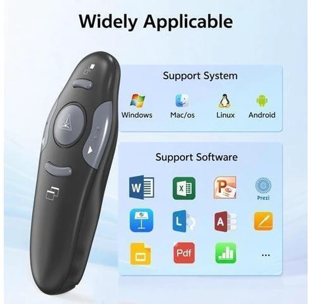 Alt view image 13 of 14 - Presentation Clicker with Case Storage: PowerPoint Wireless Presenter Remote USB Type C Rechargeable Red Laser Pointer Clickers for Computer Project Mac PPT Slideshow Google Slide Advancer
