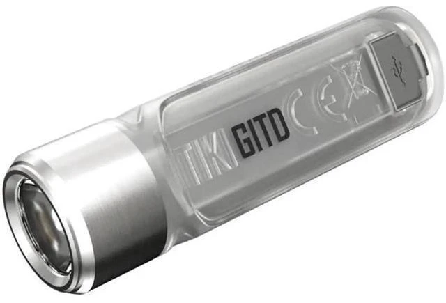 Alt view image 9 of 10 - TIKI GITD MINI LED Flashlight 300 Lumens + UV Light USB Rechargeable Keychain Flashlight Glow-in-the-dark Version