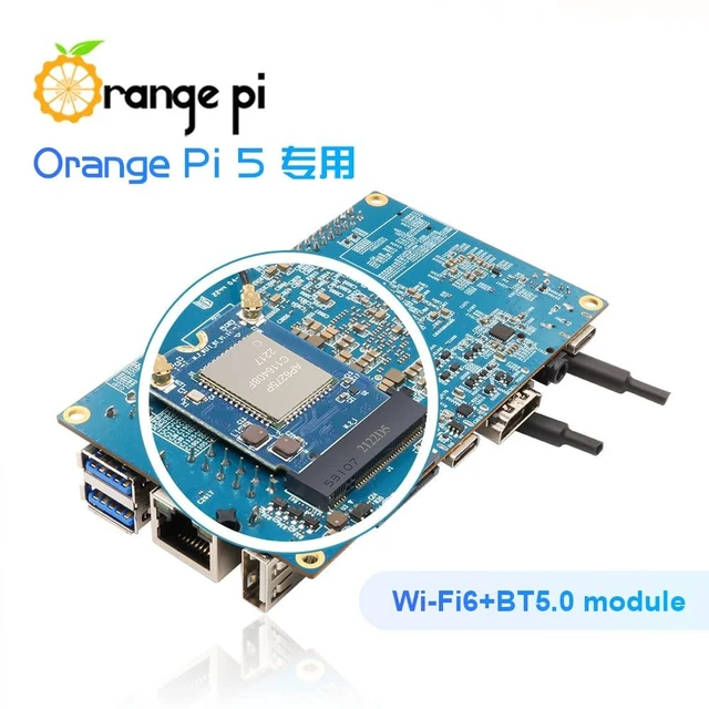 Alt view image 13 of 14 - Orange Pi 5 PCIe Wi-Fi6, BT5.0 Module, Support BLE, Wi-Fi, 2T2R 802.11 ax/ac/a/b/g/n Only Compatible with Orange Pi 5 Singble Board Computers