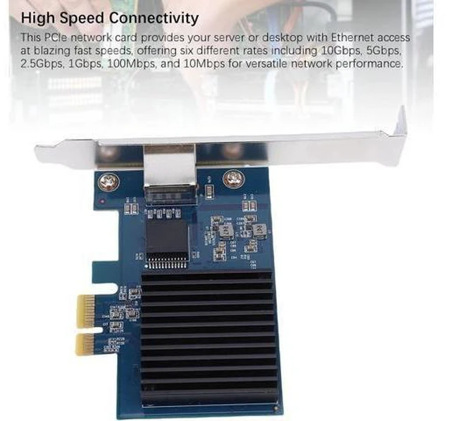 Alt view image 14 of 14 - 10G PCIe Network Card, RJ45 Port RTL8127 PCI Express Gen 4 X1 to 10 Gigabit, PCIE Network Adapter, Network Card, Ethernet Card for Linux
