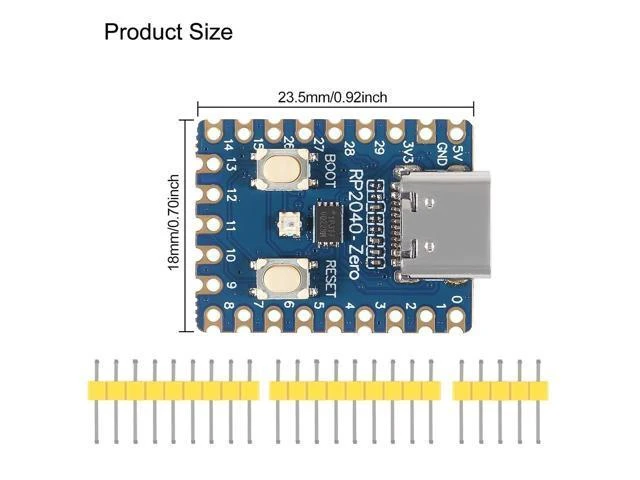 Alt view image 10 of 14 - anicorn 6PCS Type-C RP2040-Zero RP2040 for Raspberry Pi Microcontroller PICO Development Board Module Dual-Core 2MB Flash