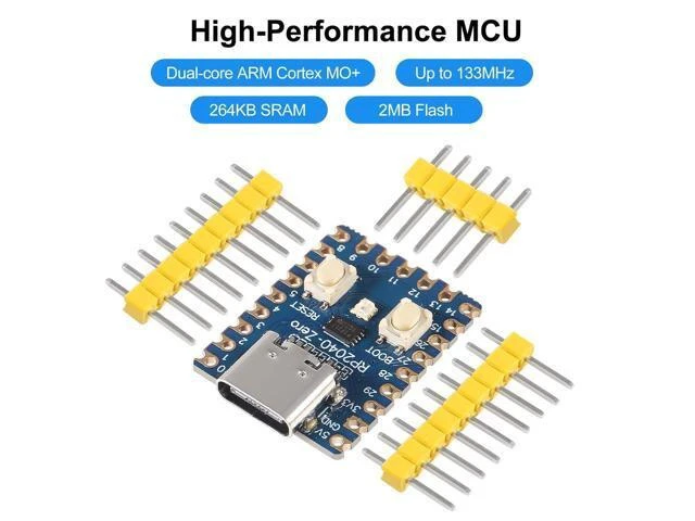 Alt view image 11 of 14 - anicorn 6PCS Type-C RP2040-Zero RP2040 for Raspberry Pi Microcontroller PICO Development Board Module Dual-Core 2MB Flash