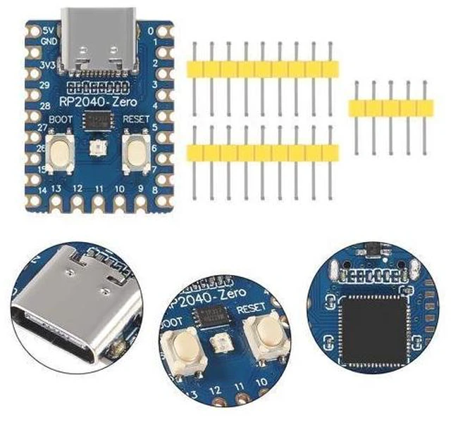 Alt view image 13 of 14 - anicorn 6PCS Type-C RP2040-Zero RP2040 for Raspberry Pi Microcontroller PICO Development Board Module Dual-Core 2MB Flash