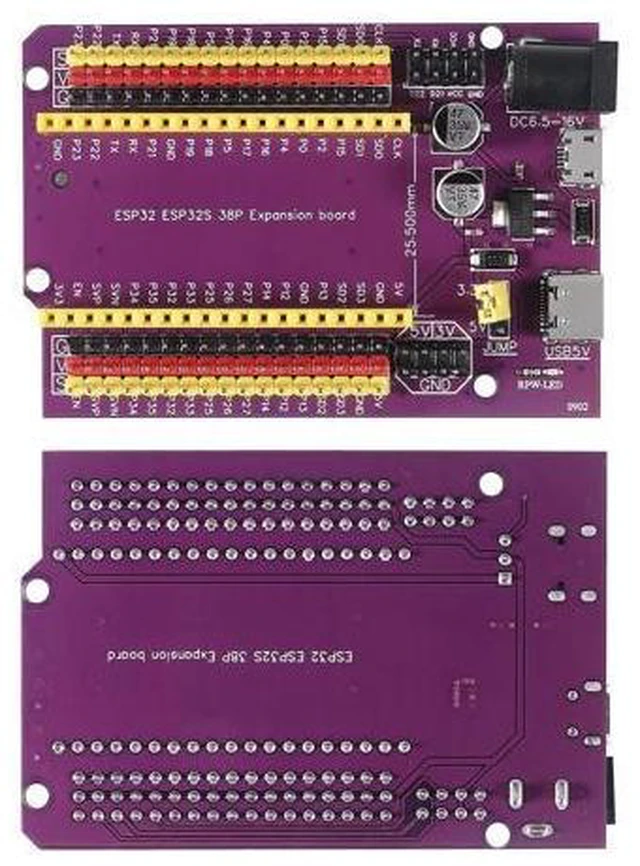 Alt view image 9 of 14 - anicorn 3PCS 38PINS ESP32 Development Board Type-C/Micro USB CP2102 WiFi+Bluetooth Dual Core ESP32-DevKitC-32 ESP-WROOM-32 Expansion Board