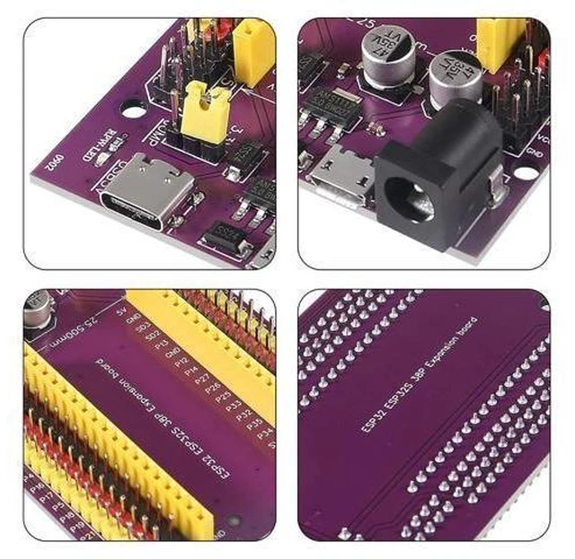 Alt view image 10 of 14 - anicorn 3PCS 38PINS ESP32 Development Board Type-C/Micro USB CP2102 WiFi+Bluetooth Dual Core ESP32-DevKitC-32 ESP-WROOM-32 Expansion Board