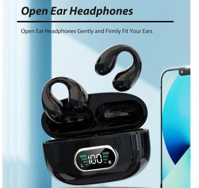 Alt view image 9 of 14 - Open Ear Headphones Bone Conducting Induction Earphones Wireless Ear Clip Bone Conduction Earbuds Wireless Ear Clips Ear Buds Ear Clip Bone Conduction Headphones Bluetooth Earbuds Headset