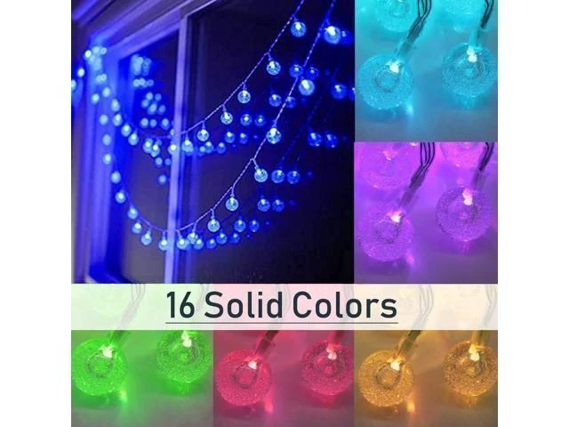 Alt view image 9 of 14 - 50ft Color Changing Globe String Lights Indoor Hanging Colored Lights for Bedroom 75 LED USB Powered with Remote Classroom Fairy Lights Camping Tent Decor
