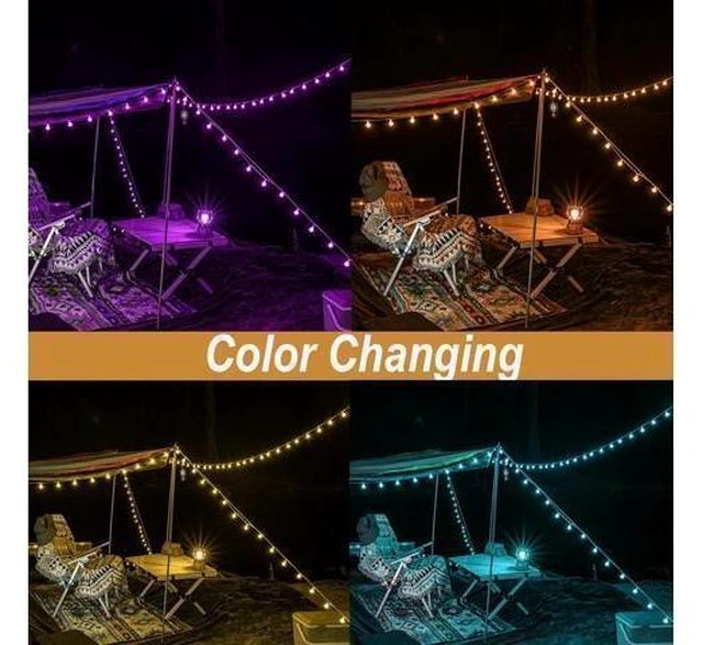 Alt view image 12 of 14 - 50ft Color Changing Globe String Lights Indoor Hanging Colored Lights for Bedroom 75 LED USB Powered with Remote Classroom Fairy Lights Camping Tent Decor
