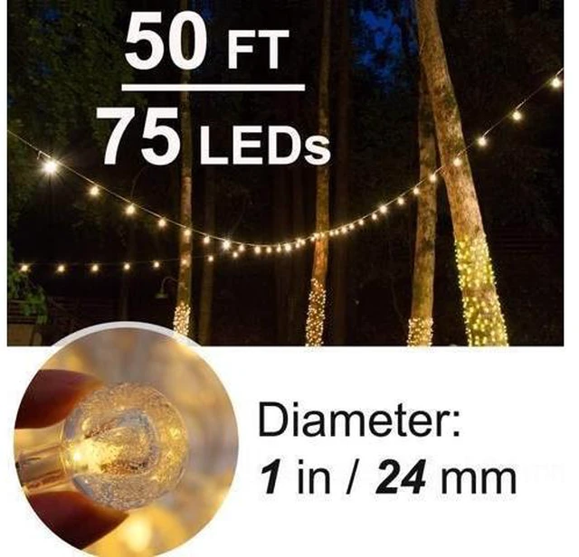 Alt view image 13 of 14 - 50ft Color Changing Globe String Lights Indoor Hanging Colored Lights for Bedroom 75 LED USB Powered with Remote Classroom Fairy Lights Camping Tent Decor