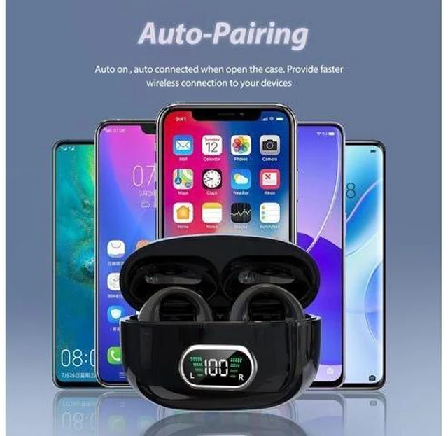 Alt view image 13 of 14 - Open Ear Headphones Bone Conducting Induction Earphones Wireless Ear Clip Bone Conduction Earbuds Wireless Ear Clips Ear Buds Ear Clip Bone Conduction Headphones Bluetooth Earbuds Headset