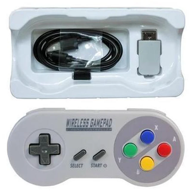 Alt view image 9 of 9 - 2 Reciever Wireless 2.4G Game Controller Joypad Joystick Controller for SNES for Classic MINI for PC Windows for Switch