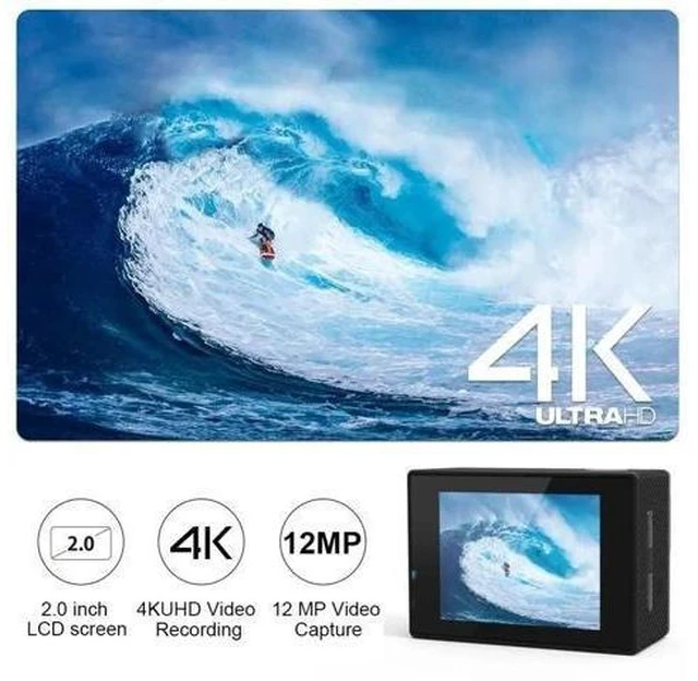 Alt view image 12 of 12 - 4K Ultra HD WiFi Action Camera 4K 2.0" 170D 12MP Go Waterproof Pro Sport Camera 30m Underwater Helmet Video Recording Camera
