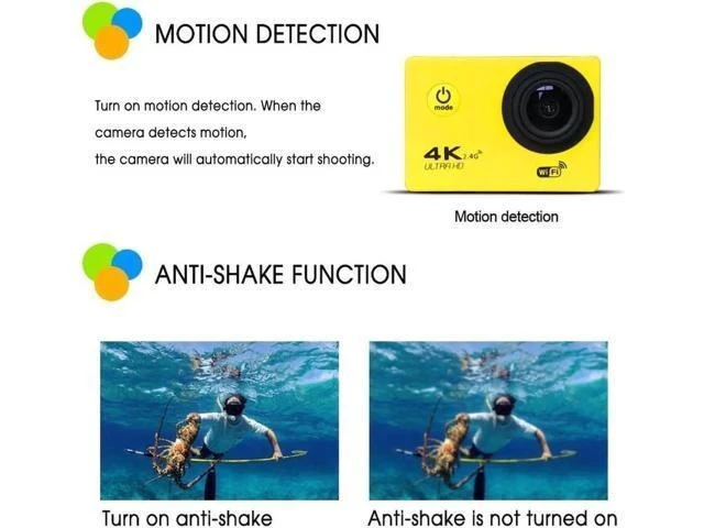 Alt view image 12 of 12 - F60 F60R Ultra HD 4K Action Camera Sport Camera WiFi Camcorders 16MP 2 Inch Screen Wireless Action Camera Waterproof