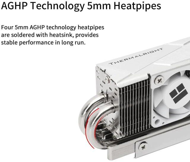 Alt view image 8 of 12 - HR10 2280 PRO SSD Cooler,2280 SSD Heatsink Cooler,Double-Sided Heat Sink,4 Heat Pipes, with Thermal Silicone Pad for 2280 SSD PC and Computer,High Performance SSD Cooler