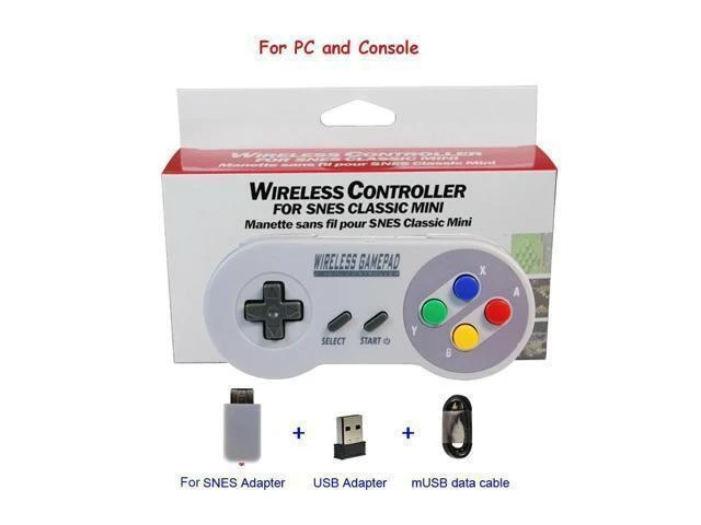 Alt view image 8 of 9 - 2 Reciever Wireless 2.4G Game Controller Joypad Joystick Controller for SNES for Classic MINI for PC Windows for Switch