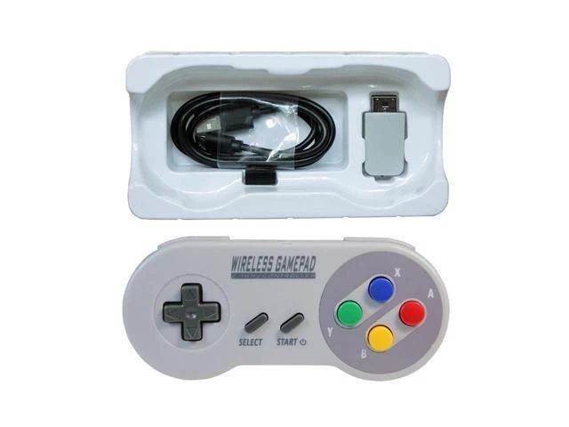 Alt view image 9 of 9 - 2 Reciever Wireless 2.4G Game Controller Joypad Joystick Controller for SNES for Classic MINI for PC Windows for Switch