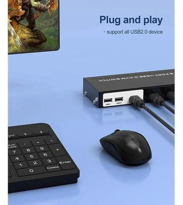 Alt view image 10 of 13 - MT-VIKI 8 Ports KVM Switch HDMI, 4K @30Hz Rack Mount HDMI KVM Switch 8 in 1 Out w/KVM Cables & IR & Desktop Control & 4 USB 2.0 Hub
