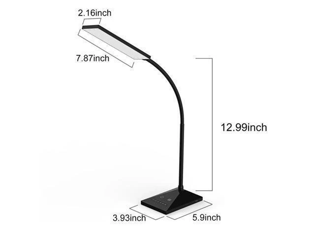 Alt view image 7 of 10 - 7 kinds of brightness dimming table lamp, eye protection reading lamp with full touch control DC 5V USB Charging Port