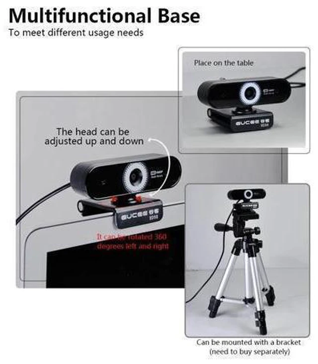 Alt view image 10 of 10 - HD 1080P Webcam Auto Focus USB Camera Video Chat Recording Web Camera Web Cam for PC Laptop Conference Games