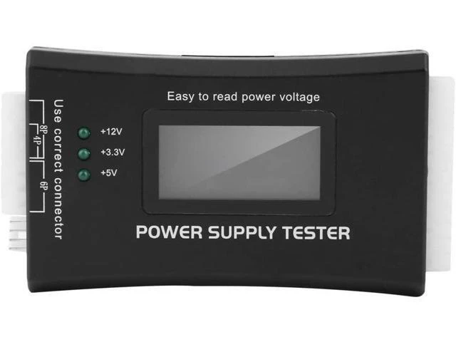 Alt view image 8 of 14 - Computer PC Power Supply Tester,Connectors Power Supply Tester,Power Supply Tester for LCD Display Computer Power Supply Diagnostic Tester PC-Power Supply/ATX/BTX/ITX Compliant,Black