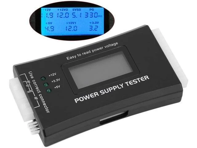 Alt view image 9 of 14 - Computer PC Power Supply Tester,Connectors Power Supply Tester,Power Supply Tester for LCD Display Computer Power Supply Diagnostic Tester PC-Power Supply/ATX/BTX/ITX Compliant,Black
