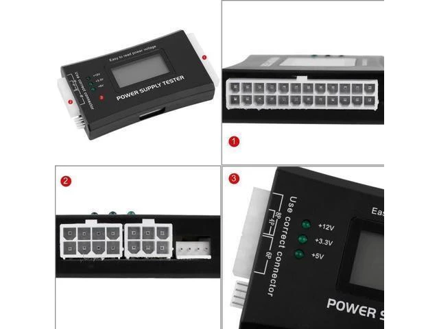 Alt view image 14 of 14 - Computer PC Power Supply Tester,Connectors Power Supply Tester,Power Supply Tester for LCD Display Computer Power Supply Diagnostic Tester PC-Power Supply/ATX/BTX/ITX Compliant,Black