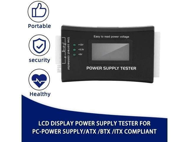 Alt view image 10 of 14 - Computer PC Power Supply Tester,Connectors Power Supply Tester,Power Supply Tester for LCD Display Computer Power Supply Diagnostic Tester PC-Power Supply/ATX/BTX/ITX Compliant,Black