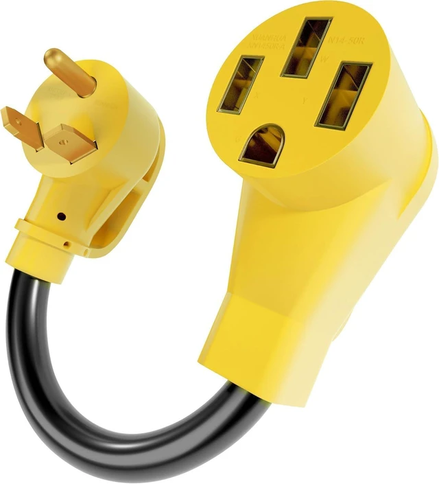 Alt view image 10 of 12 - RV Adapter 30 Amp to 50 Amp Adapter TT-30P to N14-50R for Camper