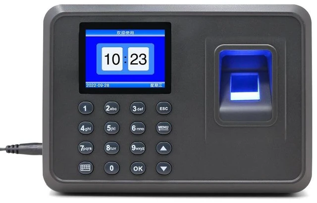 Alt view image 8 of 14 - Fingerprint Time Clock for Employees - Biometric Attendance System with LCD Display, Supports 1000+ Users, USB/Ethernet Data Export for Payroll, No Monthly Fee