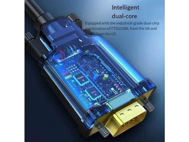 Alt view image 7 of 8 - Luxun usb to Serial Port Computer printer usb to rs232 serial port data cable db9 male-to-male serial port cable 2 meters