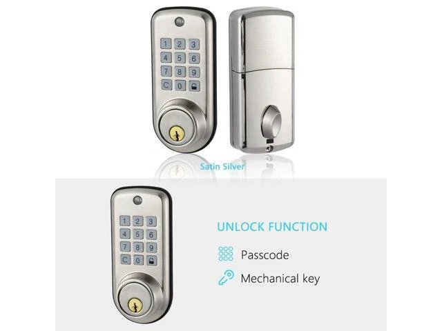 Alt view image 12 of 12 - Cheap Smart Home Digital Door Lock, Waterproof Intelligent Keyless Password Pin Code Door Lock Electronic Deadbolt Lock