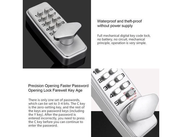 Alt view image 6 of 6 - Digital Password Door Lock Mechanical Code Keyless Entry Door Lock Waterproof Generation Password Electronic Lock LESHP