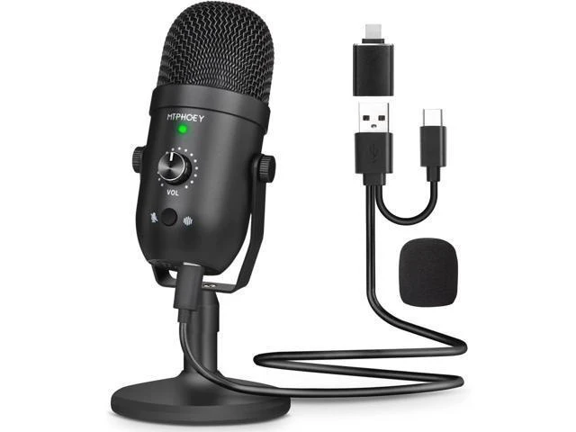 Alt view image 7 of 12 - Podcast Microphone for Phone, Professional USB Microphone forTikTok/PC/Pad/PS4/i*O*S/Android,Computer Mic with Noise Cancelling,Asmr Microphone Plug and Play for Streaming,Podcast,Gaming