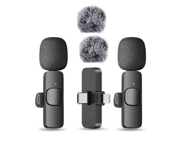 Alt view image 2 of 2 - Wireless lanyard-type microphone for live streaming, portable dynamic microphone headset, earphone WM356 Two-in-One Interface
