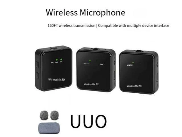 Alt view image 6 of 10 - Wireless microphone - one unit, two attachments, square outdoor noise-reducing live streaming and product promotion equipment, neck clip microphone, cross-border best-selling product