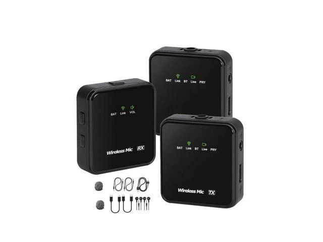 Alt view image 9 of 10 - Wireless microphone - one unit, two attachments, square outdoor noise-reducing live streaming and product promotion equipment, neck clip microphone, cross-border best-selling product