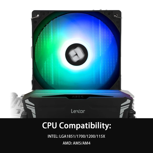 Alt view image 10 of 14 - Burst Assassin 120 SE ARGB CPU Cooler, 6 Heat Pipes Heatsink Cooler, 12cm PWM Fan CPU Air Cooler, AGHP Technology, for Intel LGA1851/1700/115X/1200