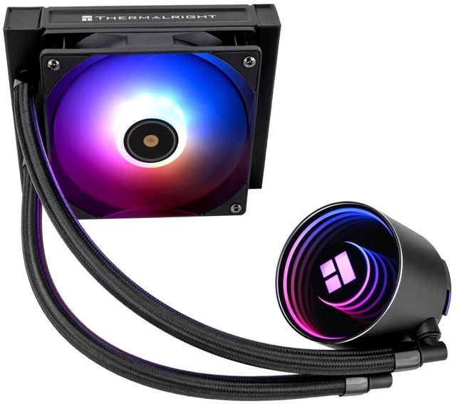 Alt view image 8 of 14 - Frozen Notte 120 ARGB Black Liquid CPU Cooler, 120mm PWM Fan with ARGB-Up to 2000RPM Speed, for AMD/AM4/AM5, Intel LGA1150/1151/1200/1700/1851,Black